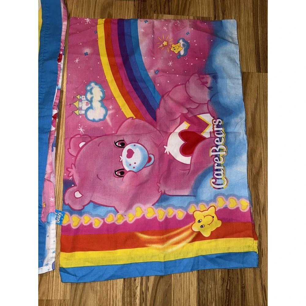 Vintage Care Bears Twin Flat & Fitted Sheet One‎ Standard Pillow Case 2005